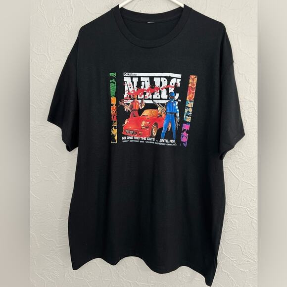 MENS NARC RETRO ARCADE VIDEO GAME GRAPHIC SHIRT SIZE XL NWOT RARE - Picture 1 of 2